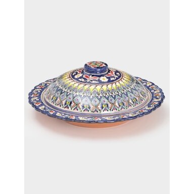 Blyninė su dangčiu "Gėlės", 32 cm, mėlyna 3554771