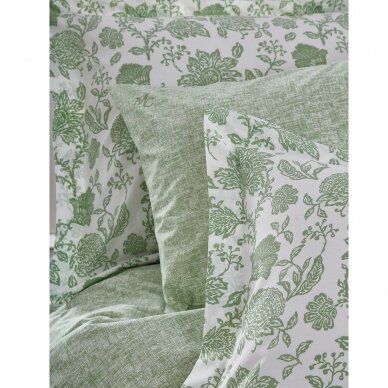 Dviejų antklodžių patalynės komplektas MARIE CLAIRE BATIC FLO Green 2*160x220, 7 dalys 2