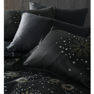 Dviejų antklodžių patalynėskomplektas MARIE CLAIRE STARS Black 2*160x220, 7 dalys