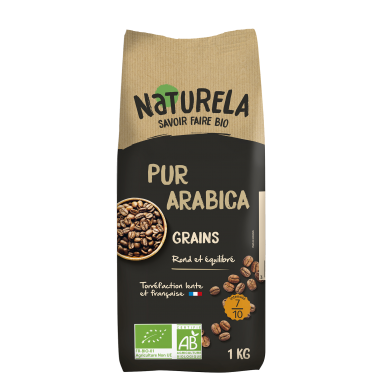 Ekologiškos skrudintos kavos pupelės NATURELA, 1 kg
