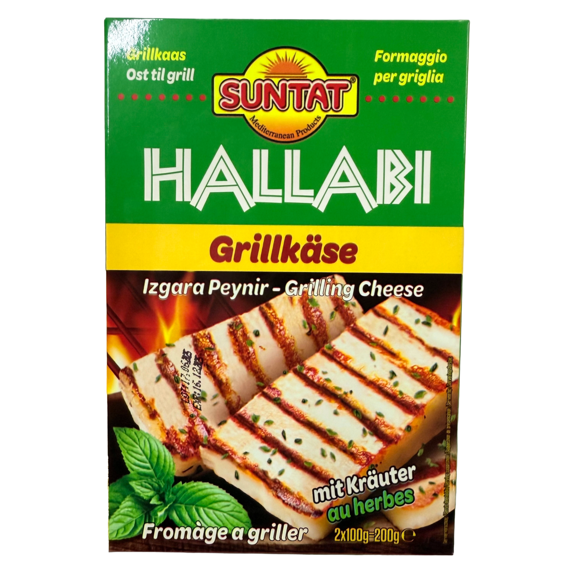 Kepamas sūris HALLABI su žolelėmis Suntat, 2x100g Kepamas sūris HALLABI su žolelėmis Suntat, 2x100g
