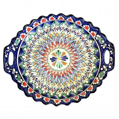 Leganas - padėklas (uzbekiška lėkštė) Rištan skersmuo 42 cm