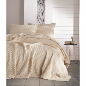 Lovatiesė ir pagalvės užvalkalai MARIE CLAIRE Marilou Cream, 240X260 cm + 2*50X70 cm