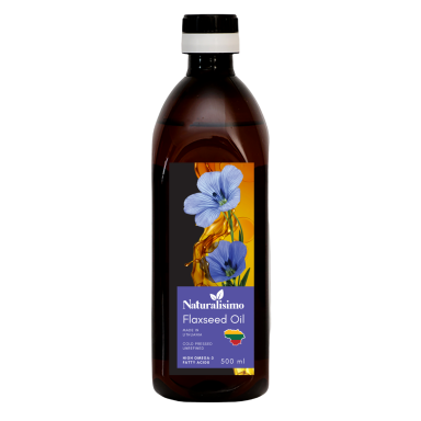 Neraf. šaltai spaustas linų sėmenų aliejus NATURALISIMO, 500 ml