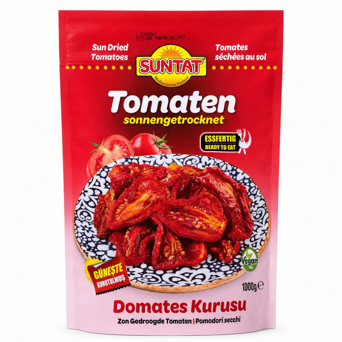 Saulėje džiovinti pomidorai aliejuje (vakuume) SUNTAT, 1kg Saulėje džiovinti pomidorai aliejuje (vakuume) SUNTAT, 1kg
